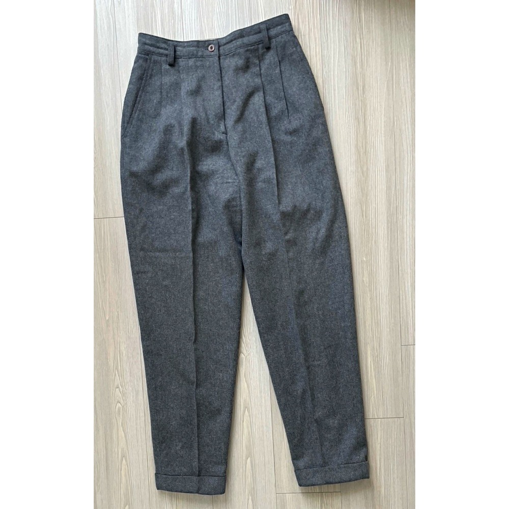 Abercrombie & Fitch County Clothes Gray Pleated Wool Trousers Size 8